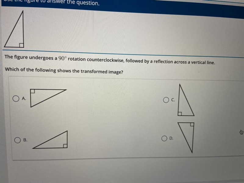 The figure undergoes a 90° rotation counterclockwise, followed by a reflection across-example-1