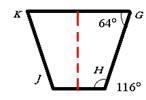 What is the measurement of angle J? A. 36 B. 64 C. 116 D. 244-example-1