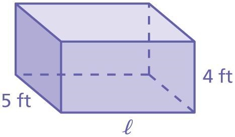 The prism has a volume of 150 cubic feet. Find the length of the prism.-example-1