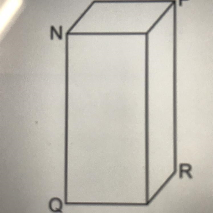 The rectangular prism is sliced by a two-dimensional plane that includes point N, P-example-1