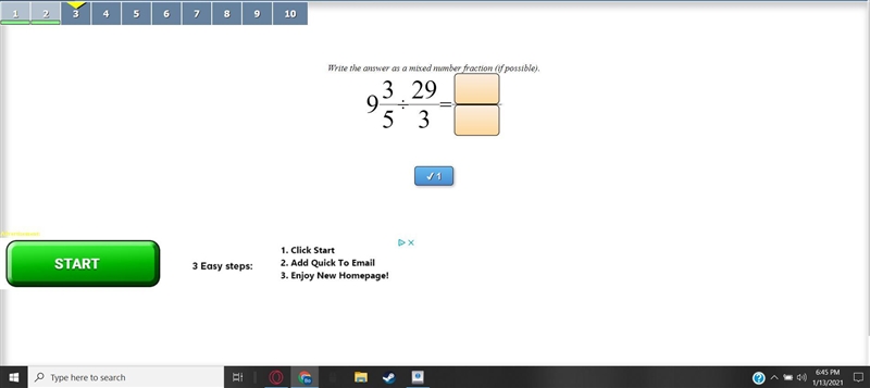 Common Core Sheets Advertisement: 1 2 3 4 5 6 7 8 9 10 Write the answer as a mixed-example-1