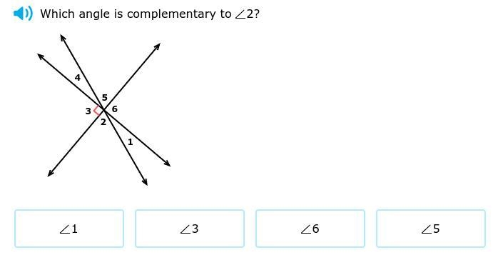 What angle is complementary to 2 ?-example-1