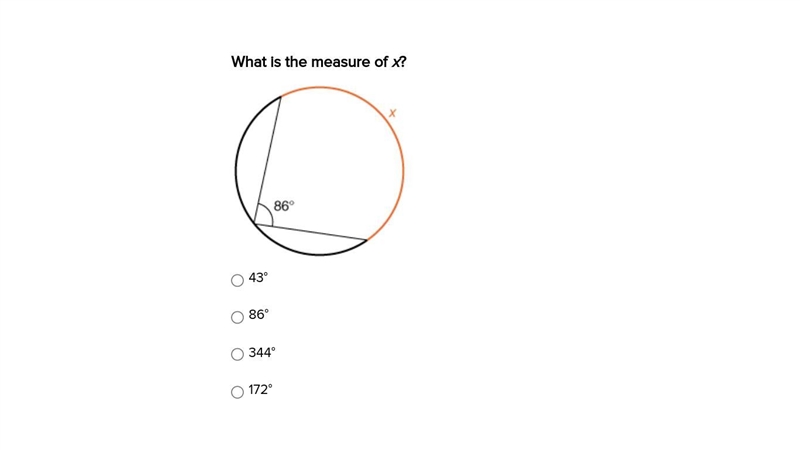 What is the measure of x? (Geometry question involving circles...) ~~~IN SCREENSHOT-example-1