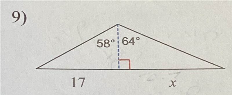 PLEASE HELP Find the length of the side labeled x. Round intermediate values to the-example-1