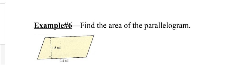 Find the area of the parallelogram.-example-1