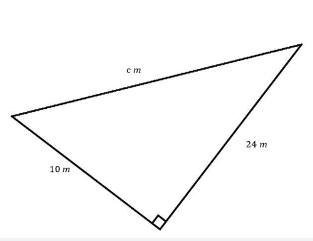 49. Calculate the value of c in the triangle below.-example-1