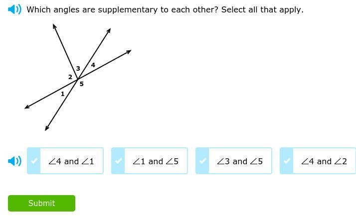 Which angles are supplementary to each other ? select all that apply-example-1