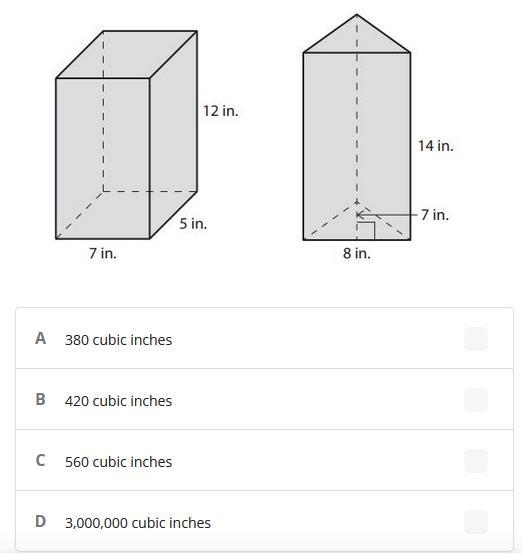 What is the volume of the rectangular prism? Volume = LWH (Geometry)-example-1