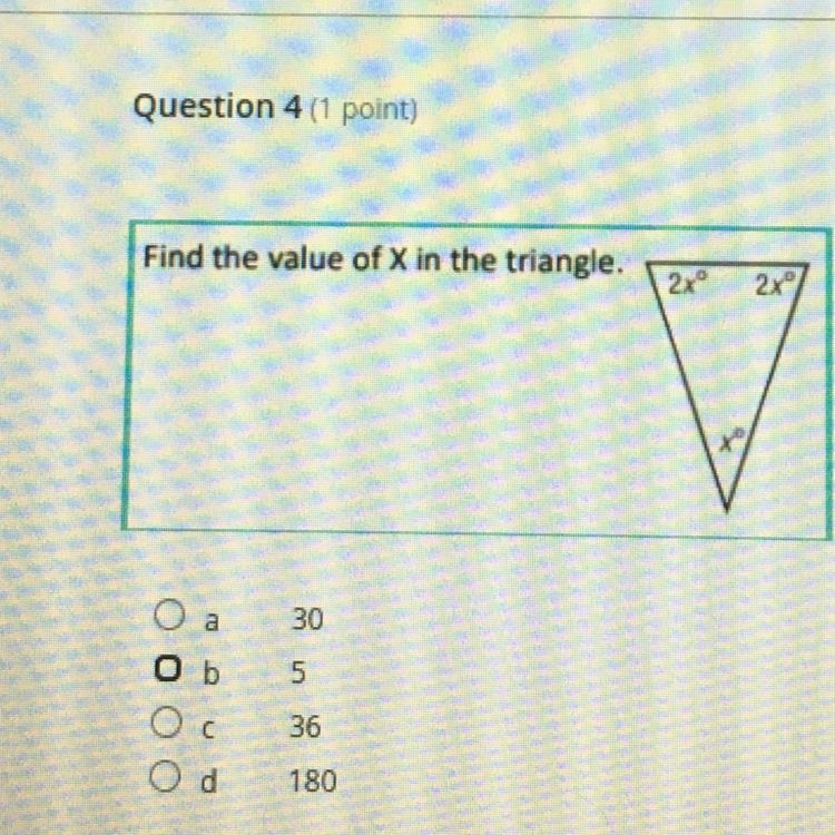 What's the value of x in the triangle?-example-1