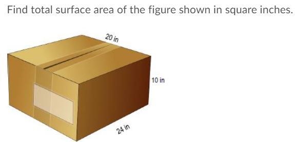 Find total surface area of the figure shown in square inches. pls help ty-example-1