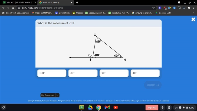 What is the measure of-example-1