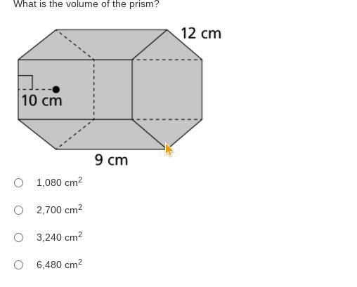 20 POINTS!!! What is the volume of the prism? A prism has hexagon bases with each-example-1