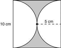 What is the approximate area of the shaded region in the given square containing 2 semicircles-example-1