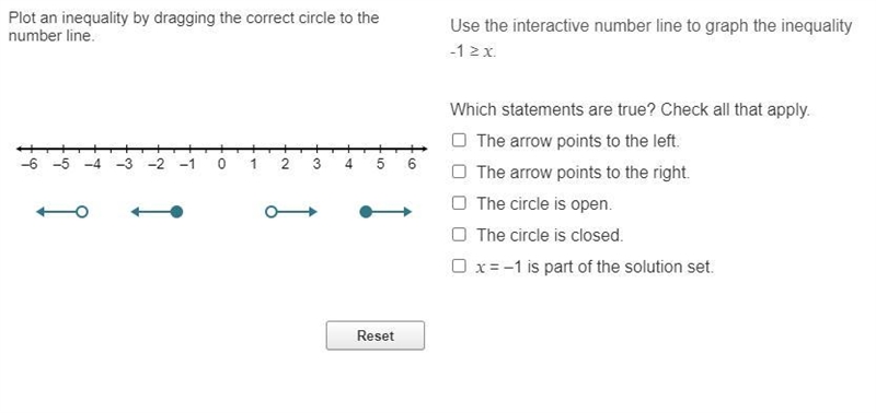 PLEASE HELP FAST FAST FAST Use the interactive number line to graph the inequality-example-1