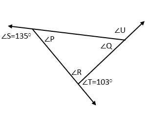 Find the measure of ∠U. A. 122° B. 58° C. 130° D. 128°-example-1