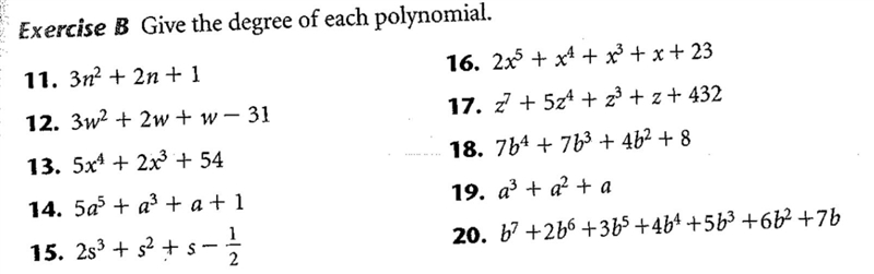 Give the degree of each polynomial-example-1