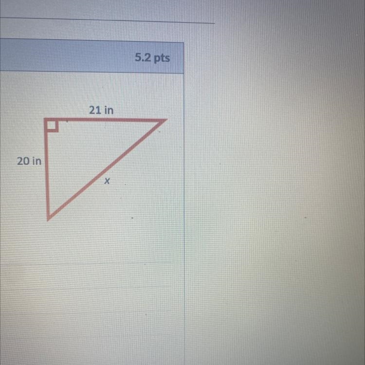 Find the missing side length of the right triangle using the Pythagorean Theorem or-example-1