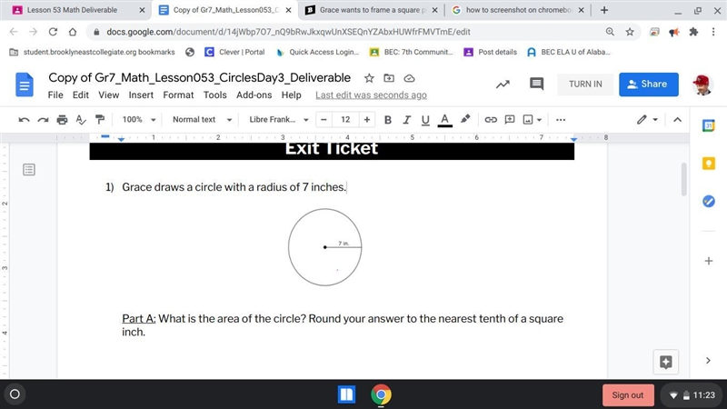 Help me with my math Part A: What is the area of the circle? Round your answer to-example-1