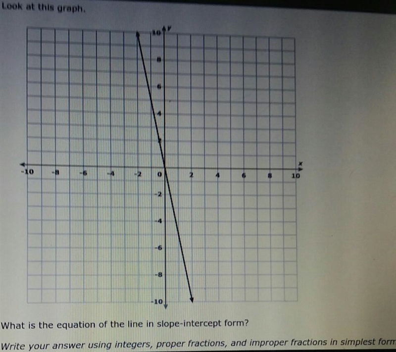 Write the equation of the line in slope-intercept form using y=mx+b​-example-1