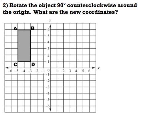 Rotate the object 90 degrees counterclockwise around the origin. what are the new-example-1