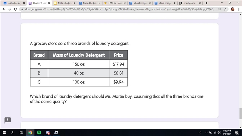 Which brand of laundry detergent should Mr. Martin buy?-example-1