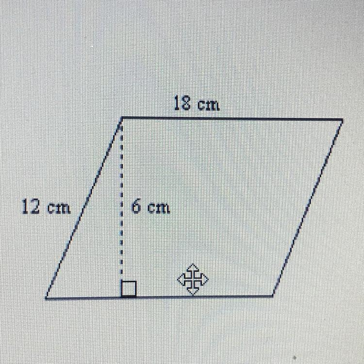 Can someone please help me find the area of this parallelogram.-example-1