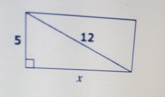 For the rectangle shown, which equation can be used to find the value of ?​-example-1