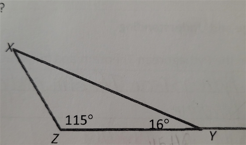 What is the measure of exterior angle Y in triangle XYZ?-example-1