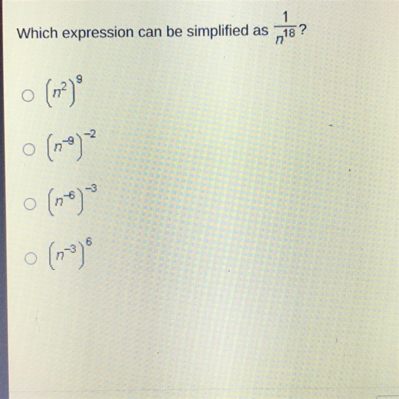 Which expression can be simplified as 718? ? • (m2) (nojo o o (no) 6-example-1