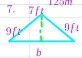 Jack's tent is shaped like an isosceles triangle. The height of the tent measures-example-1