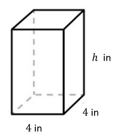 A storage box has a volume of 56 cubic inches, and the base of the box is 4 inches-example-1