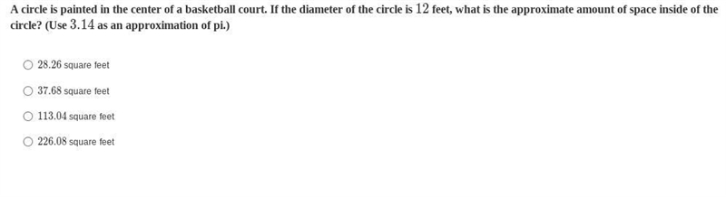 A circle is painted in the center of a basketball court. If the diameter of the circle-example-1