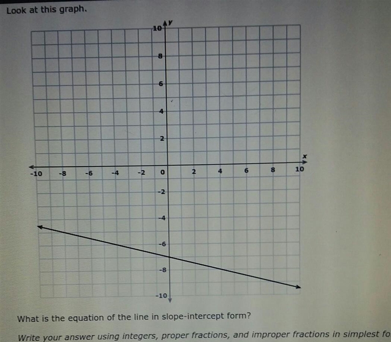 Write the equation of the line in slope-intercept form using y=mx+b​-example-1