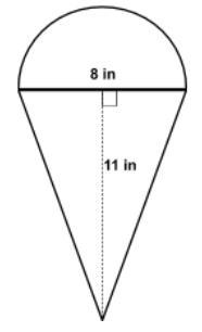 A figure is formed using a triangle and a semicircle. Which of the following equations-example-1