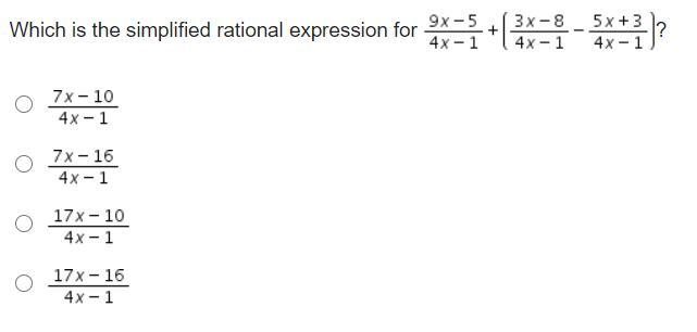 Hurry, please? 20 points. look at picture attached. which is the simplified rational-example-1