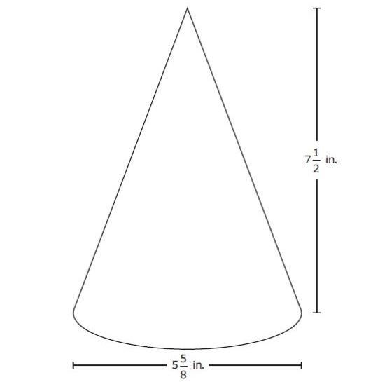 A cone and its dimensions are shown in the diagram. Which measurement is closest to-example-1