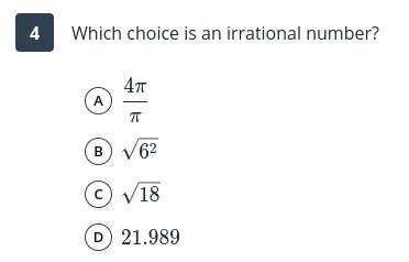 Which choice is irrational?-example-1