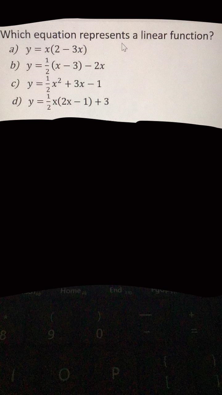 Help me which one is a linear fUnction-example-1