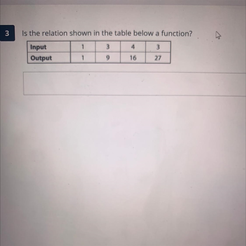 Is the relation shown in the table below a function-example-1