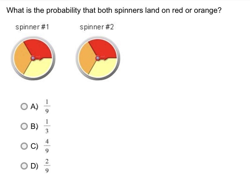 1. What is the probability of rolling an odd number on a number cube and spinning-example-5