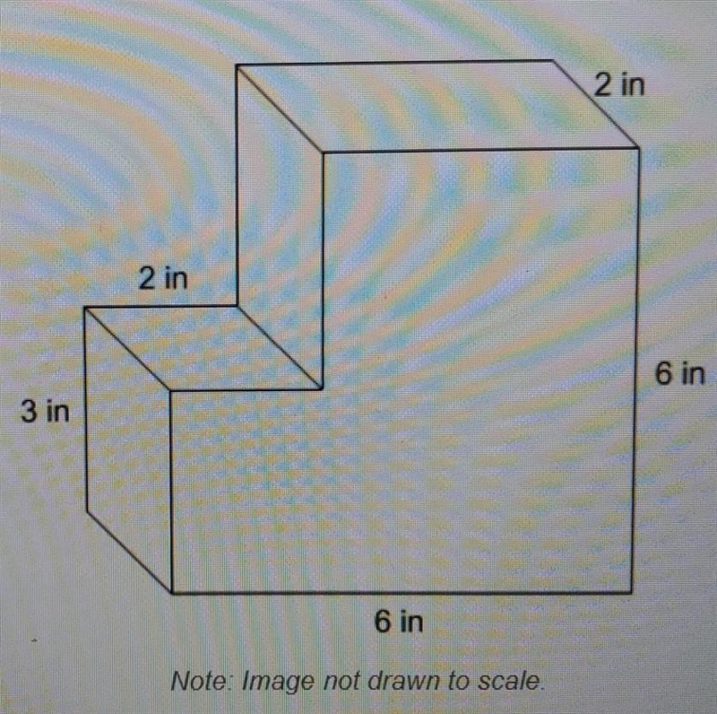 Е The solid shown below is made by combining two rectangular prisms. What is the volume-example-1