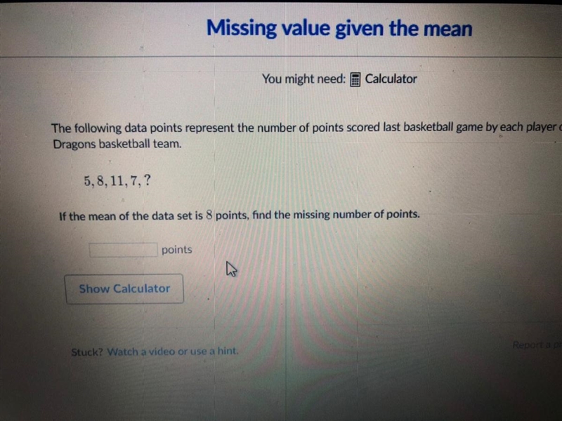 The following data points represent the number of points scored last basketball game-example-1