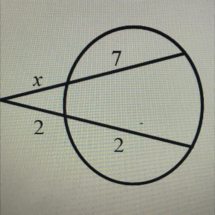 Find the value of x - this is circle segments.-example-1