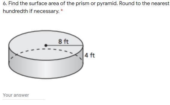 Find the surface area of the prism or pyramid. Round to the nearest hundredth if necessary-example-1