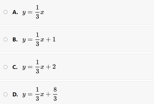 Find the equation of the line whose slope is and goes through the point (3, 1).-example-1