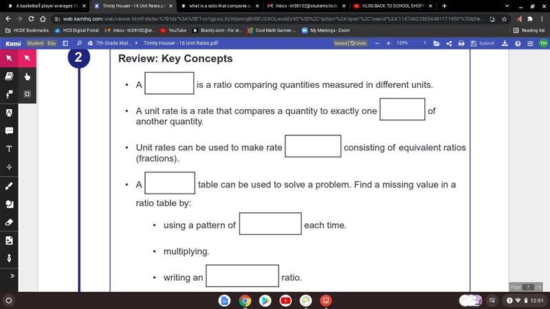 A _____ is a ratio comparing quantities measured in different units. • A unit rate-example-1