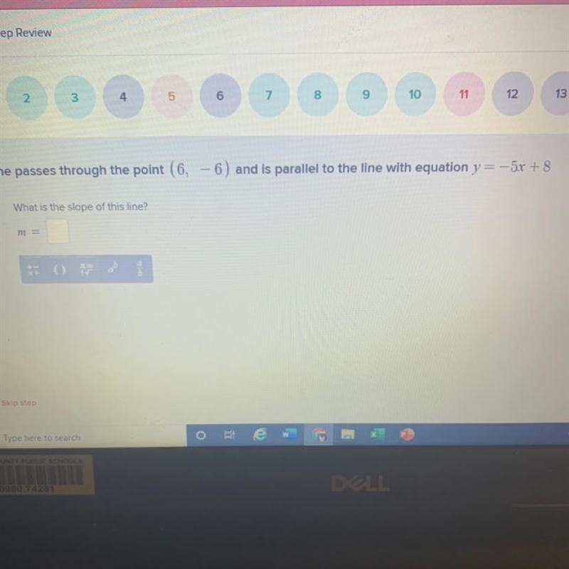 a line passes through the point (6,-6) and is parallel to the line with the equation-example-1