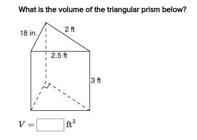 What is the volume of the triangular prism below?-example-1