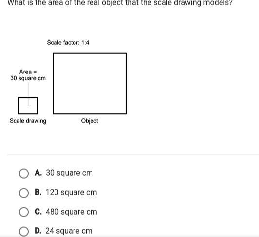 What is the area of the real object that the scale drawing models?-example-1