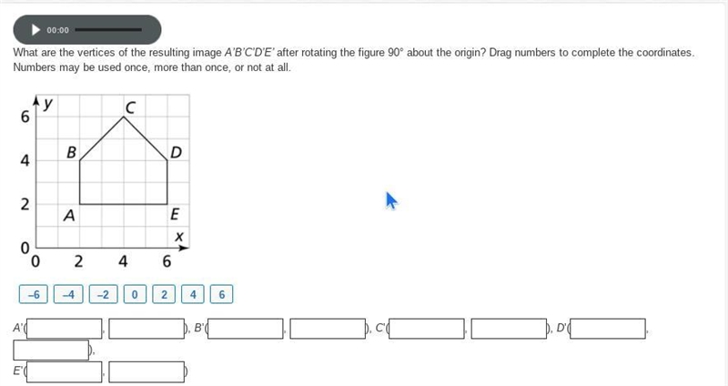 Help ASAP!! (LOOK AT IMAGE!!!) What are the vertices of the resulting image A’B’C-example-1